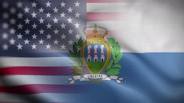 USA San Marino Flag Loop Background 4K