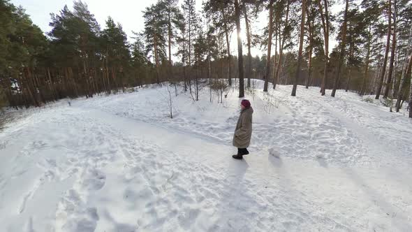 Grandmother in the Winter Forest
