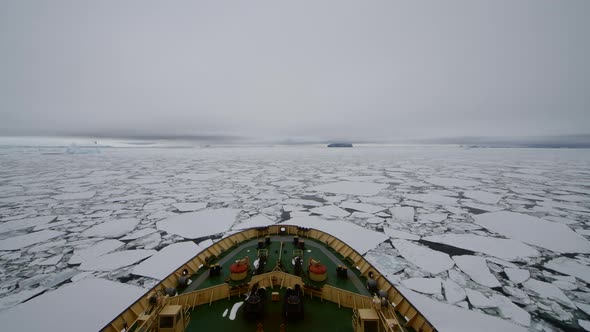 Icebreaker in the Ice in Antarctia