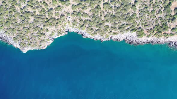 Aerial View of the Sea and Coastline with the Mountains in the Background, Istro, Crete, Greece