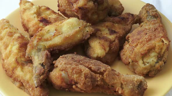 Fried chicken on a plate. 