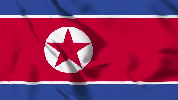4K North Korea Flag - Loopable