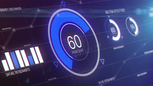 Futuristic Display Of Graphs And Charts