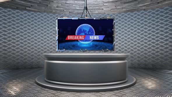 3D Virtual News Studio Background A50016 alt