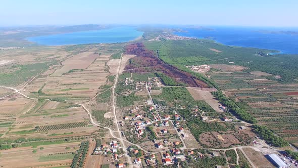Aerial view of agriculture in dalmatia, Croatia alt