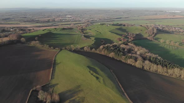 Burton Dassett Hills Warwickshire Aerial Landscape D Log