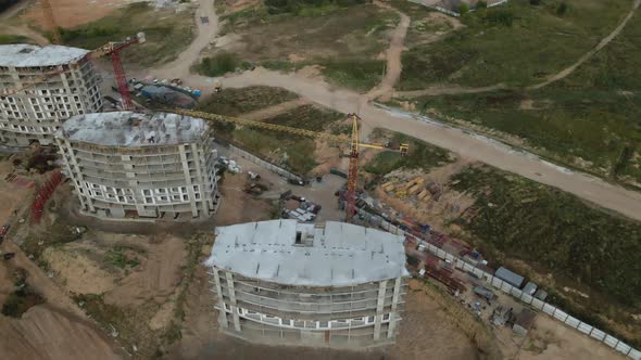 Construction site for a new city block. alt