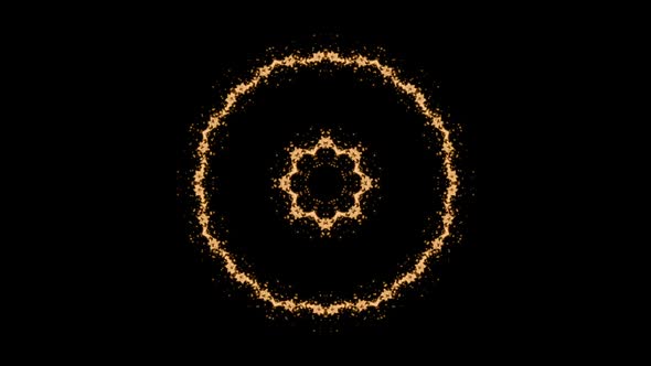 Gold Star Kaleidoscope Pattern Background   Black Background alt