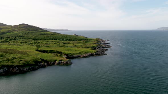 Aerial View Of Lough Swilly And Knockalla Fort In County Donegal 