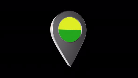 3d Animation Map Navigation Pointer With Flag Of Hague (Netherlands) With Alpha Channel - 4K alt