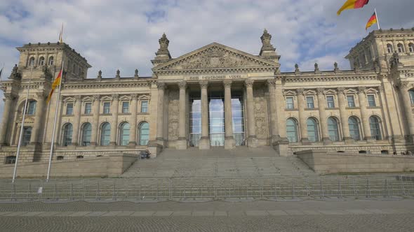 The Reichstag building facade in Berlin