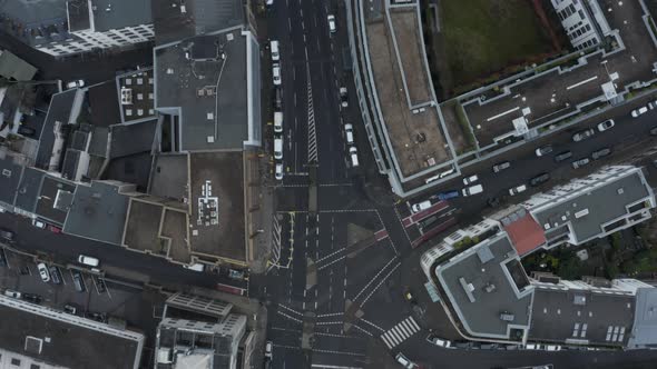Top Down Panning Footage of Multistorey Apartment Houses in Urban Borough alt