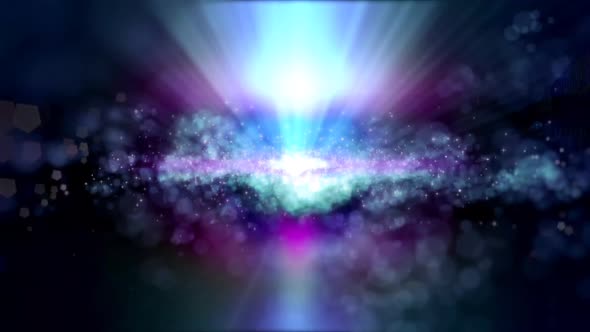 Purple Cyan Glowing Space Moving Background