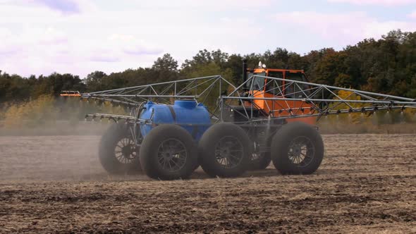 A Machine for Irrigating the Land Works in a Field