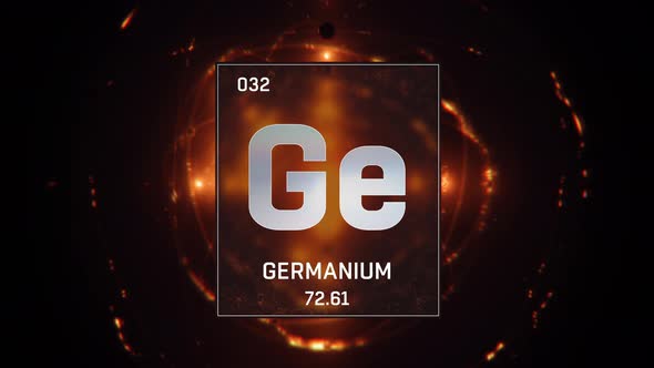 Germanium as Element 32 of the Periodic Table on Orange Background