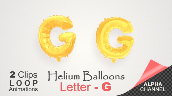 Helium Gold Balloons With Letter – G