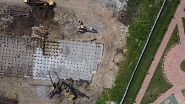 Aerial Panoramic View of City Construction Site alt