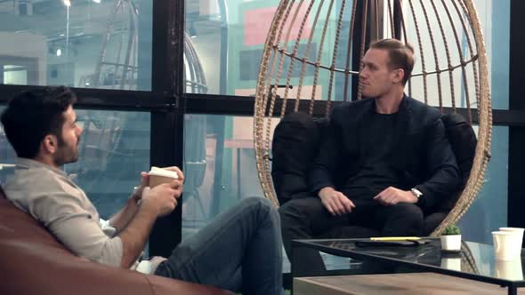 Office Worker Relax at Coffee Corner While Taking a Short Break From Work alt