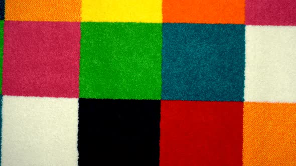 Carpet with Color Squares, Camera Rotation Around . Backdrop for Your Text. alt