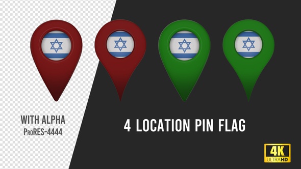Israel Flag Location Pins Red And Green alt