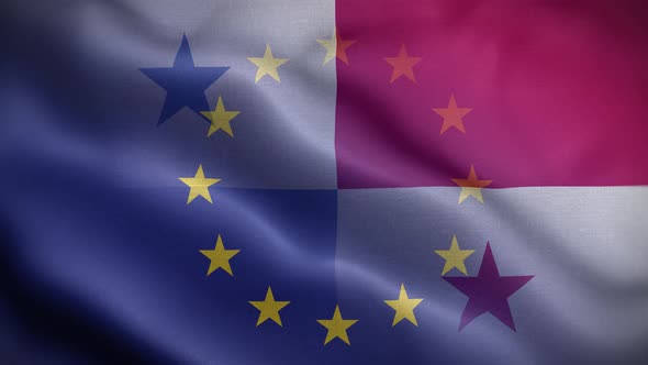 EU Panama Flag Loop Background 4K