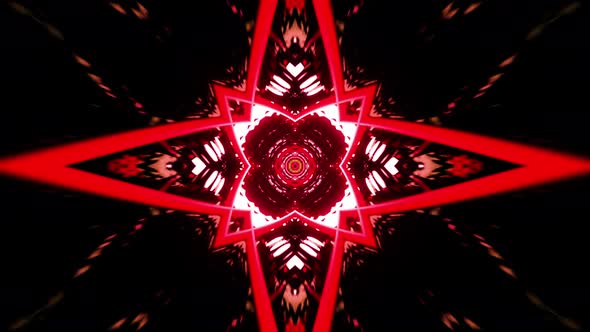 Neon glowing kaleidoscope. Looped animation