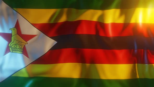 Zimbabwe Flag with Edge Bump