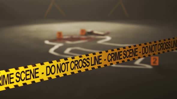 Dead body outline of the crime or accident scene. Murder or unlucky incident? alt