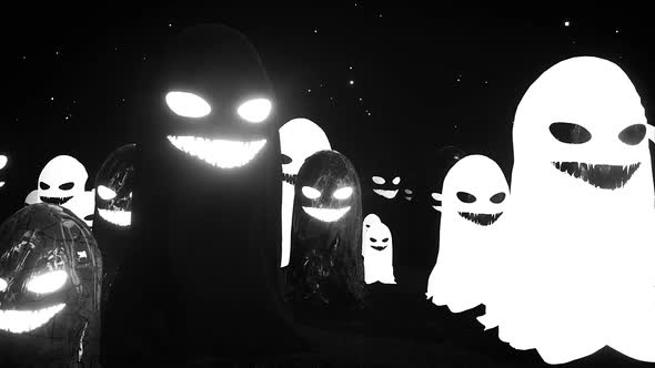 Dark Scary Halloween Ghosts