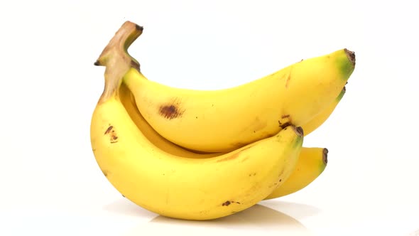 Banana rotation isolated on white background, Close up