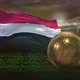 Yemen Flag With Football And Cup Background Loop 4K - VideoHive Item for Sale