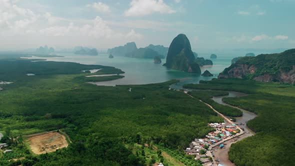 Aerial View of Toh Li View Point PhangNga Province Thailand alt