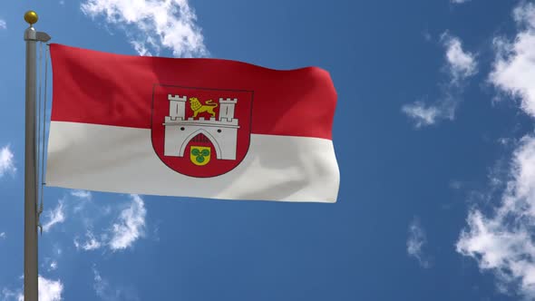 Hanover City Flag (Germany) On Flagpole alt