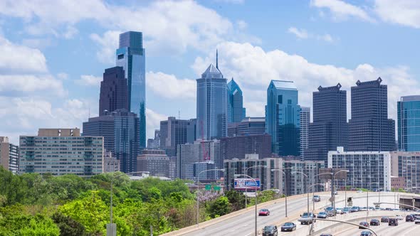 4K Timelapse of the philadelphia skyline - Pennsylvania USA