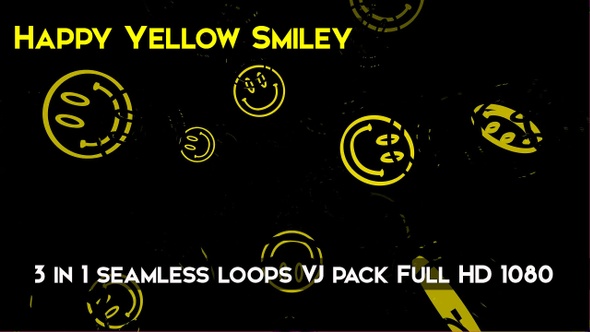 Happy Yellow Smiley VJ Loops