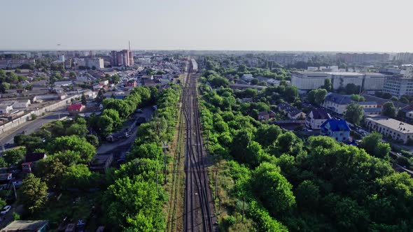 Railway and Bridge in the City