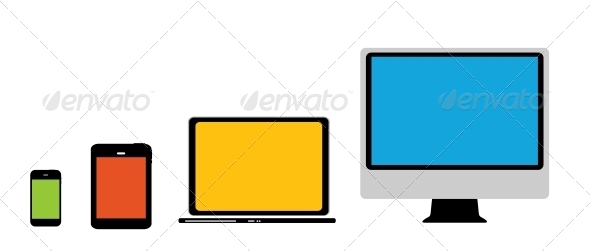 Computing Concept on Different Electronic Devices. - Computers Technology