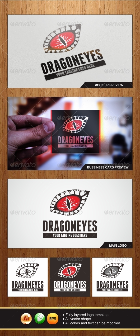 Dragon Eyes Logo - Objects Logo Templates