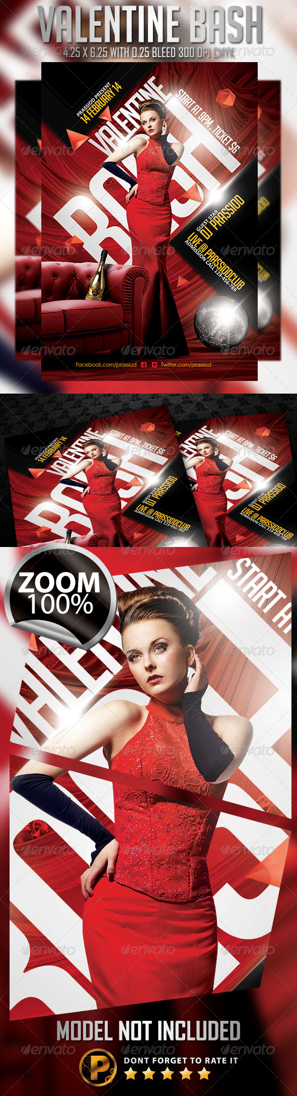 Valentine Bash Flyer Template - Clubs & Parties Events
