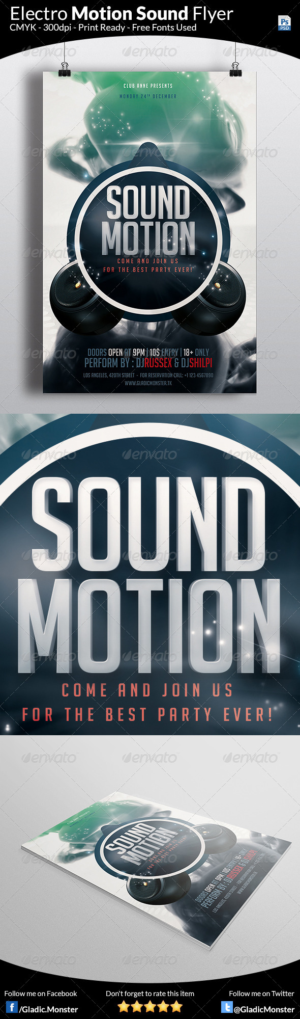 Electro Motion Music Flyer - Clubs & Parties Events