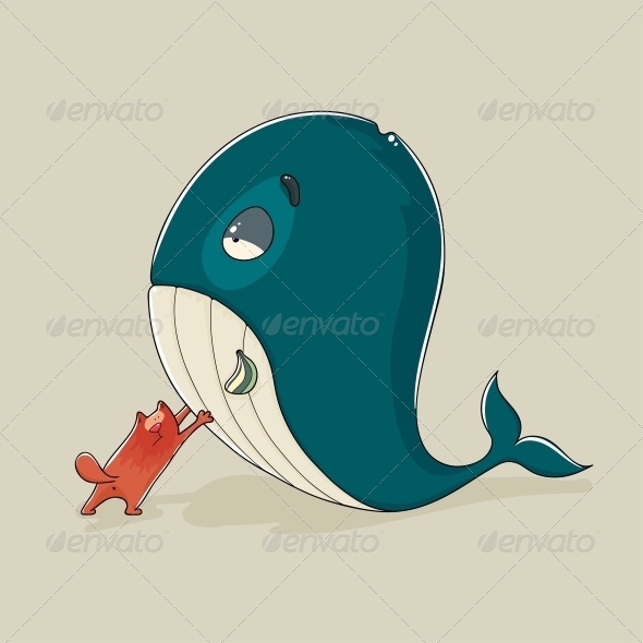 Cat with a Whale - Animals Characters