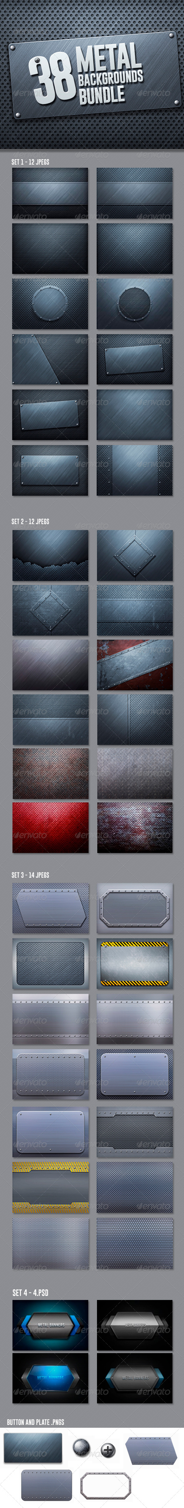 42 Metal Backgrounds Bundle - Urban Backgrounds