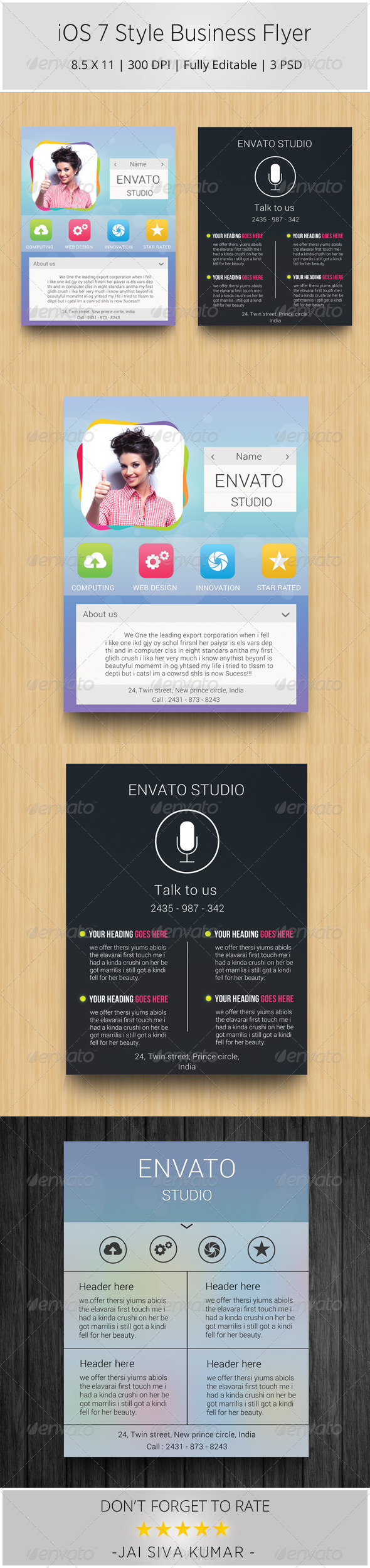 iOS 7 Style Business Flyer - Corporate Flyers