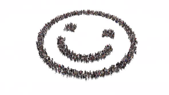 People Gathering And Forming Smiley