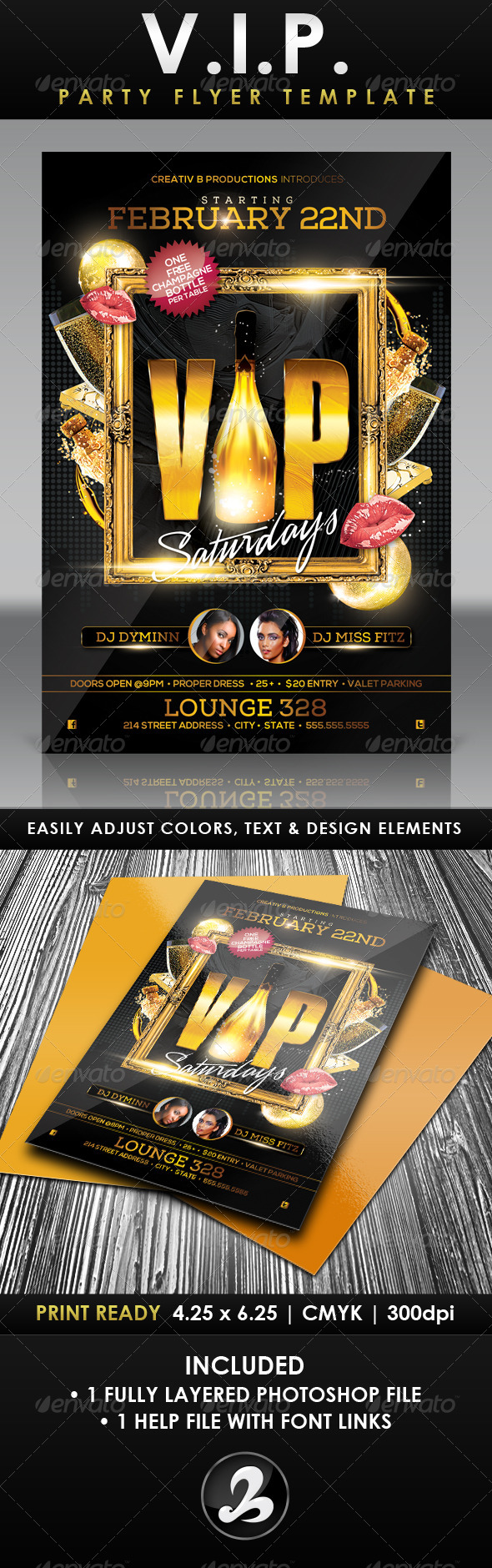 V.I.P. Party Flyer Template - Clubs & Parties Events