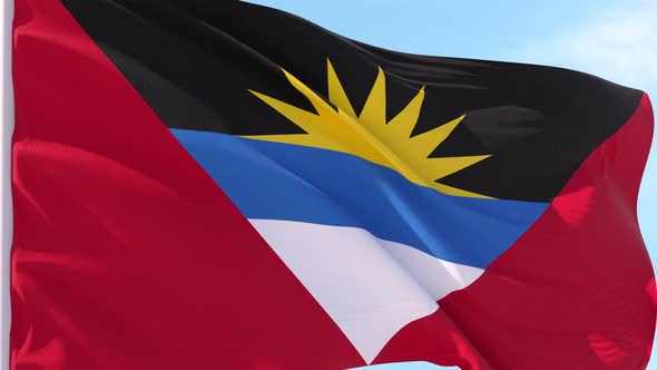 Antigua and Barbuda Flag Looping Background