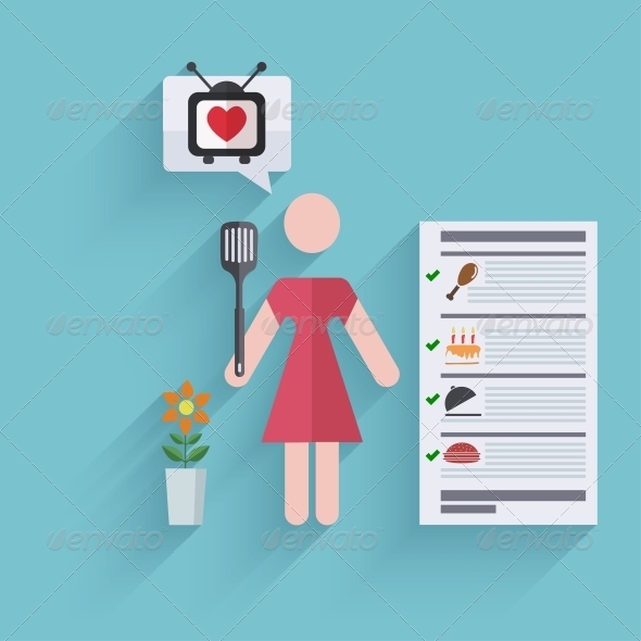 Vector Flat Modern Icon on Blue Background - People Characters