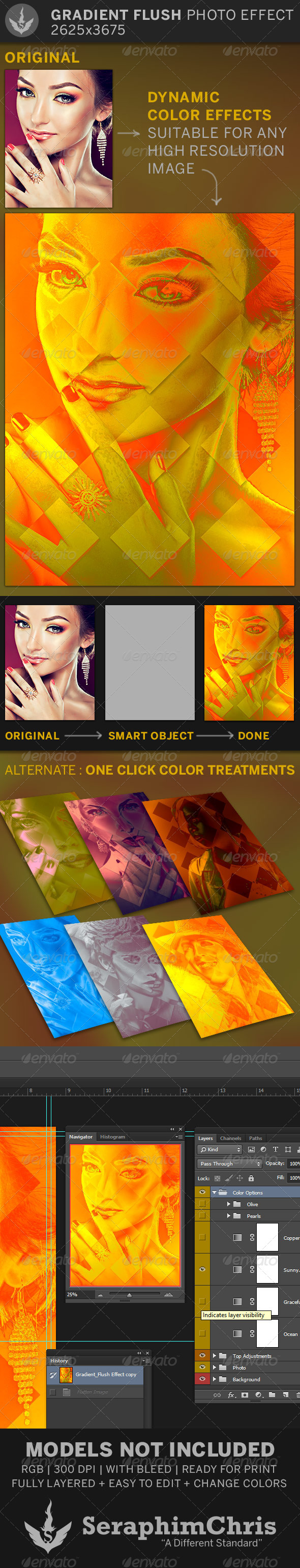 Gradient Flush 2 Photo Effect Template - Artistic Photo Templates