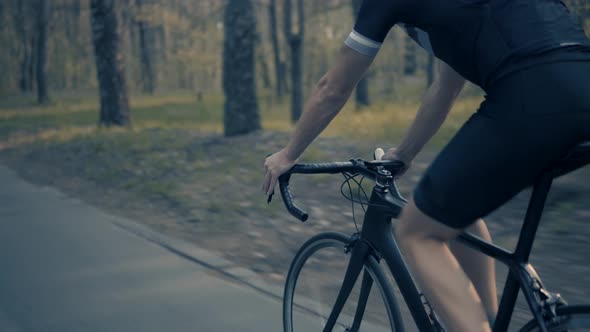 Cyclist Fitness Riding On Road Bike Ready For Triathlon Race.Recreation Sport.Hard Sport Workout. alt