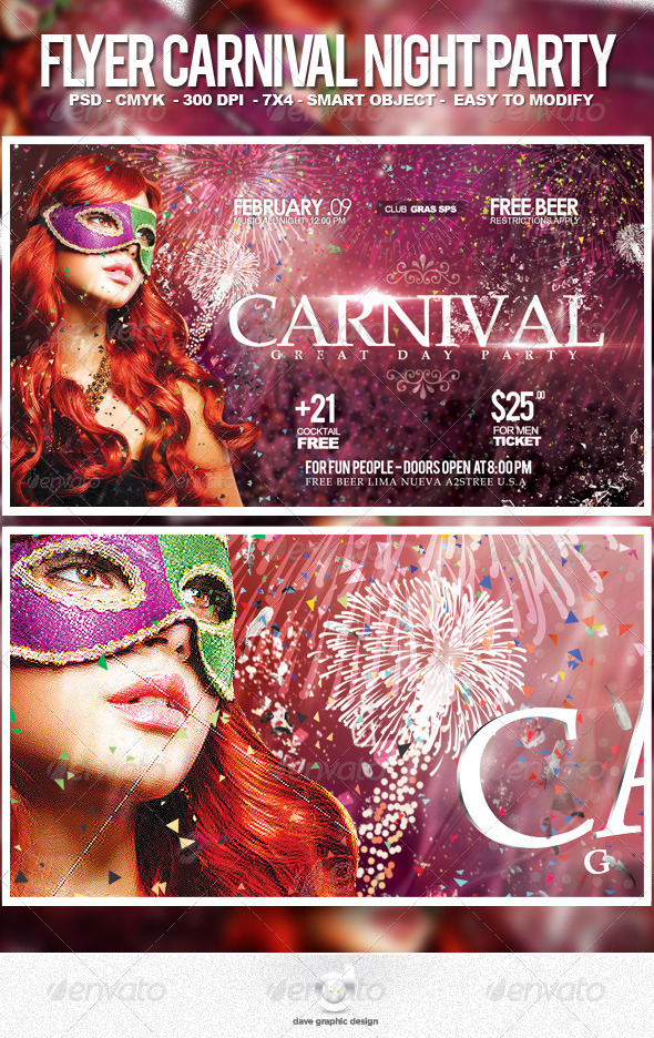 Flyer Carnival Night Party - Events Flyers